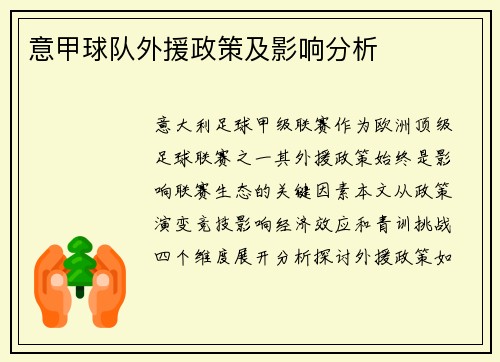 意甲球队外援政策及影响分析