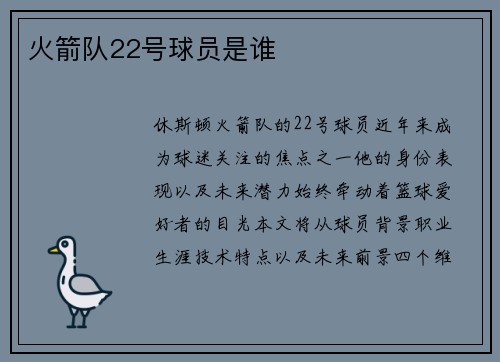 火箭队22号球员是谁